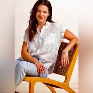 Rails Whitney Rose Gold Stars Button‎ Down Shirt Top Size XS